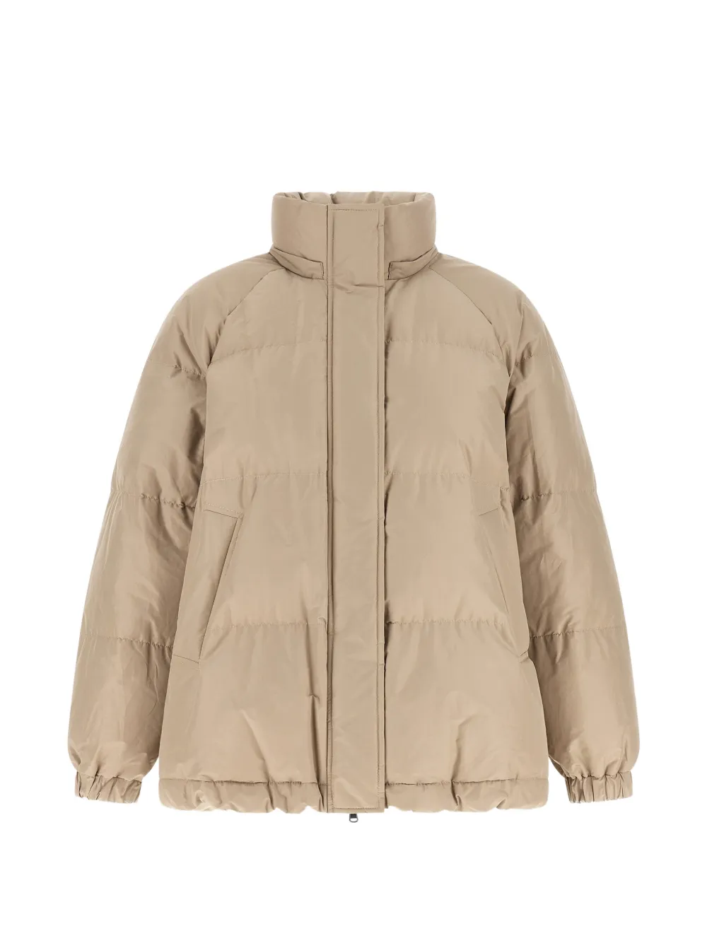 Brunello Cucinelli quilted cashmere-hood down jacket Beige
