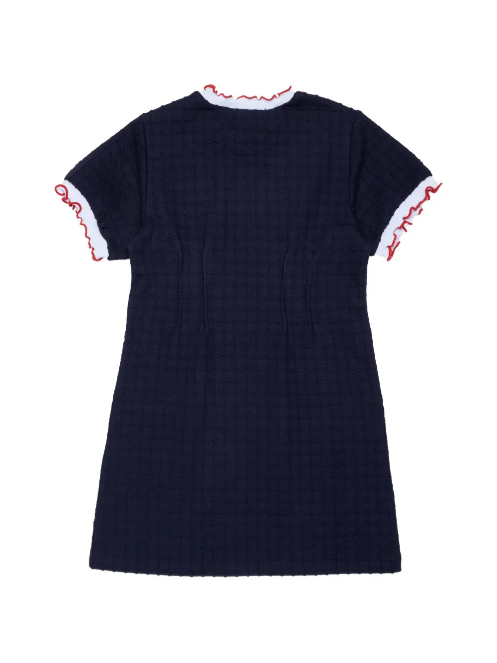 MAX&Co. Kids cable-knit ruffled dress Blauw