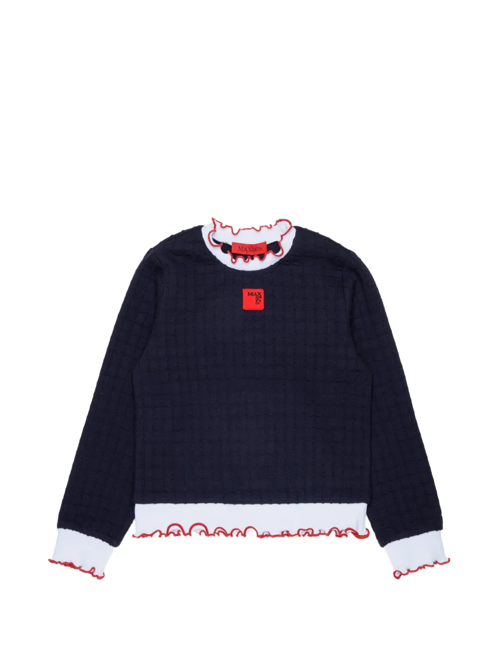 MAX&Co. Kids ruffled textured sweatshirt - Blu