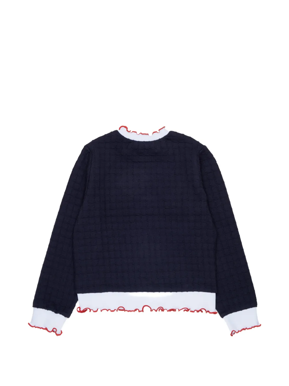 MAX&Co. Kids ruffled textured sweatshirt Blauw