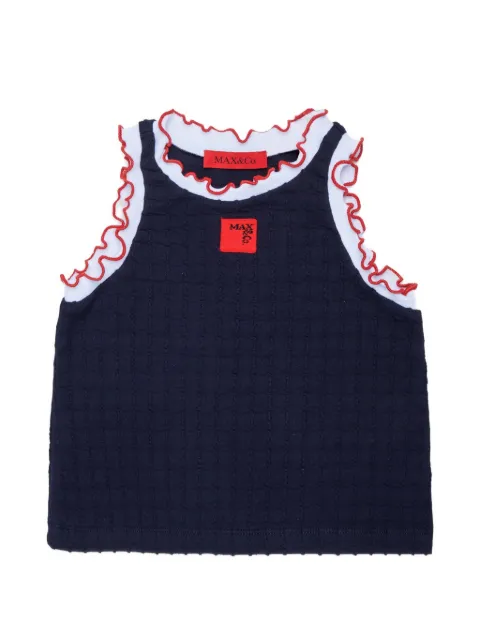 MAX&Co. Kids playera de seersucker con ribete de volantes
