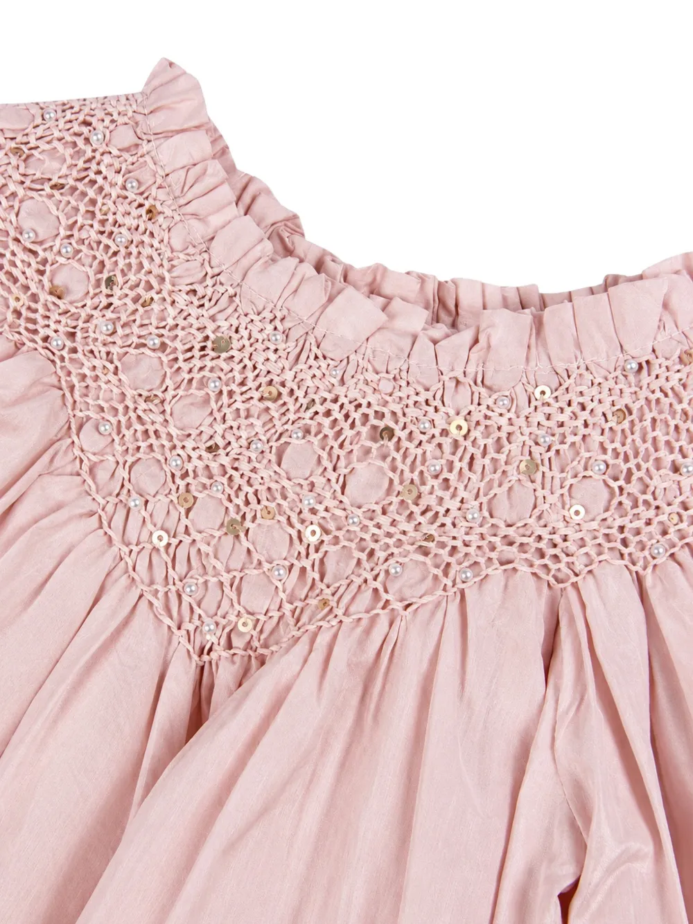 Tartine Et Chocolat smocked sequin-embellished dress Roze