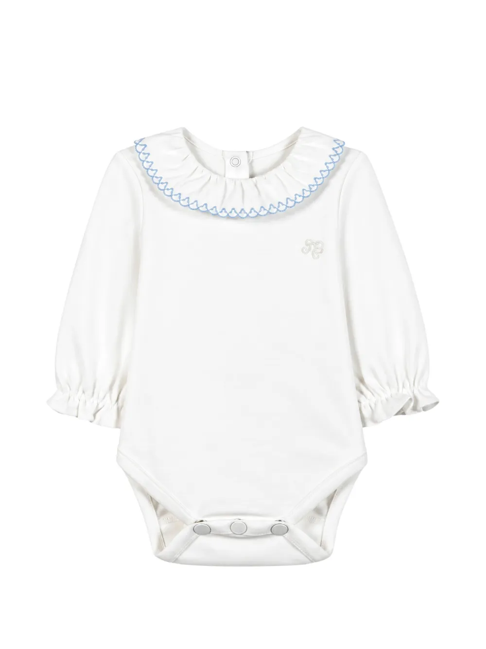 Tartine Et Chocolat embroidered ruffled bodysuit Wit