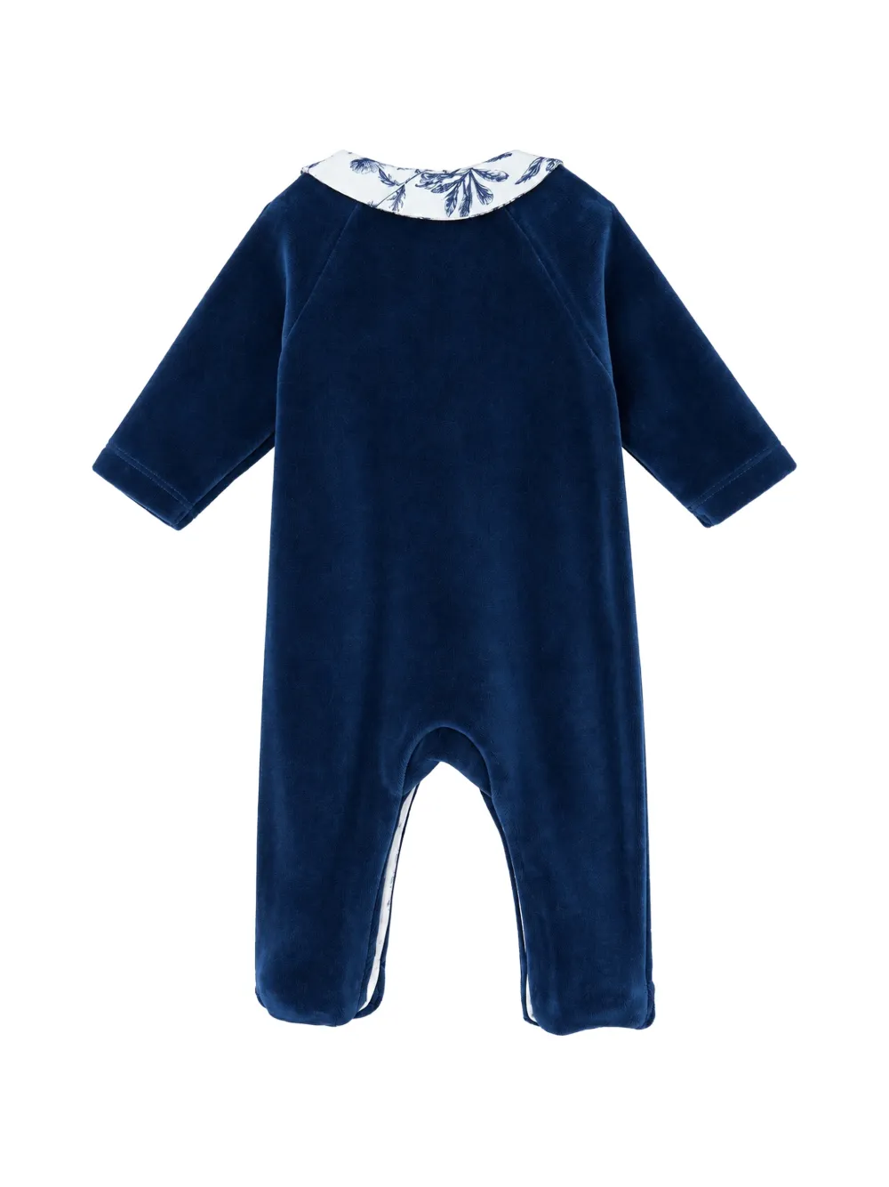 Tartine Et Chocolat velvet floral-collar pajama Blauw