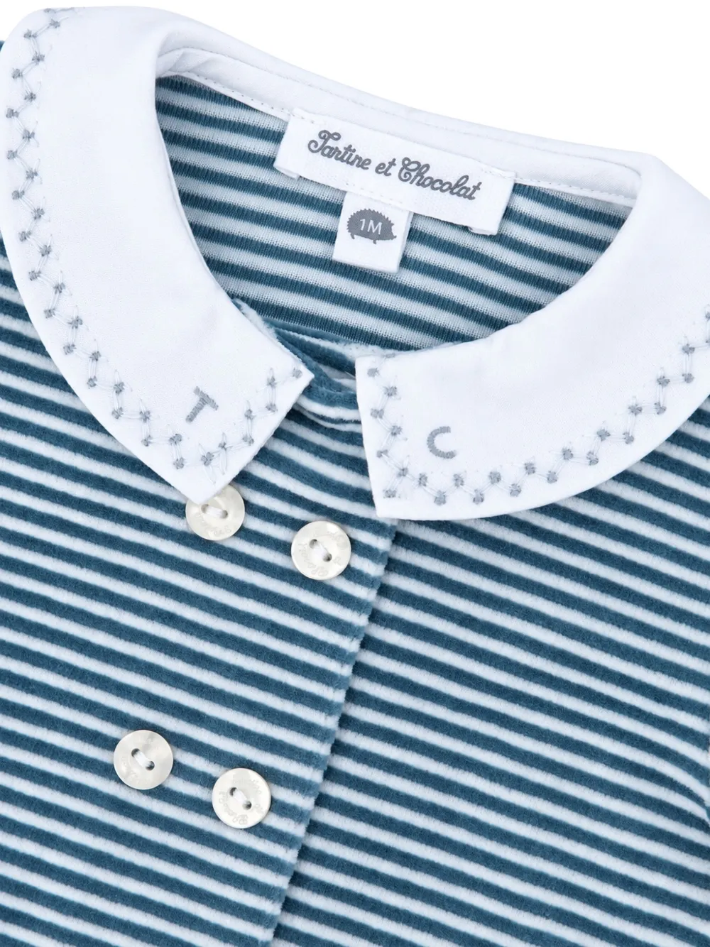 Tartine Et Chocolat striped velvet pyjamas Blauw