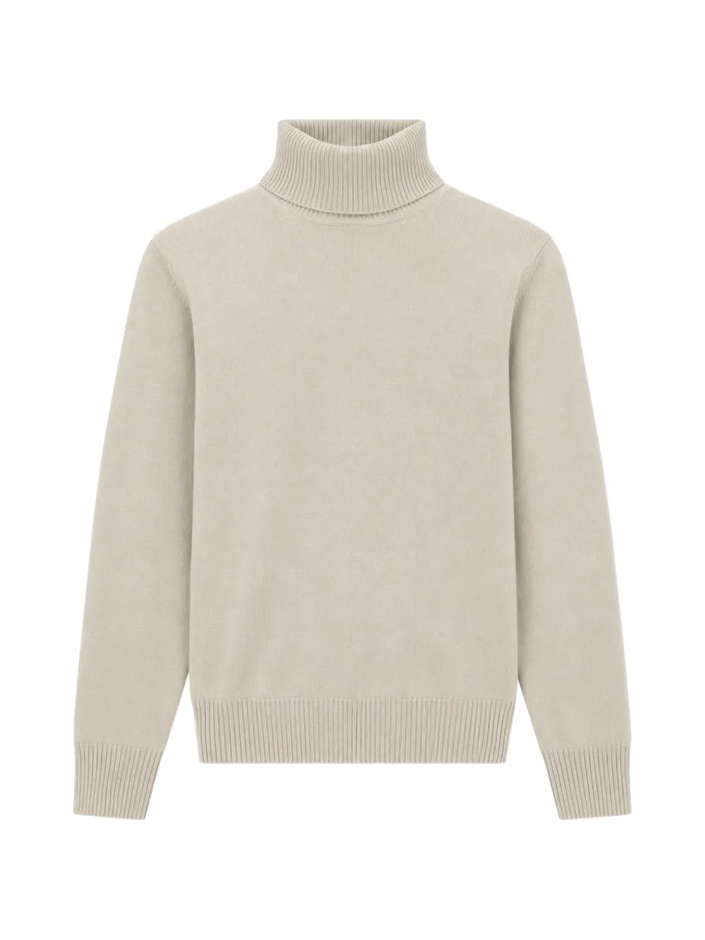 Emporio Armani plain-knit pure-cashmere rollneck jumper Beige