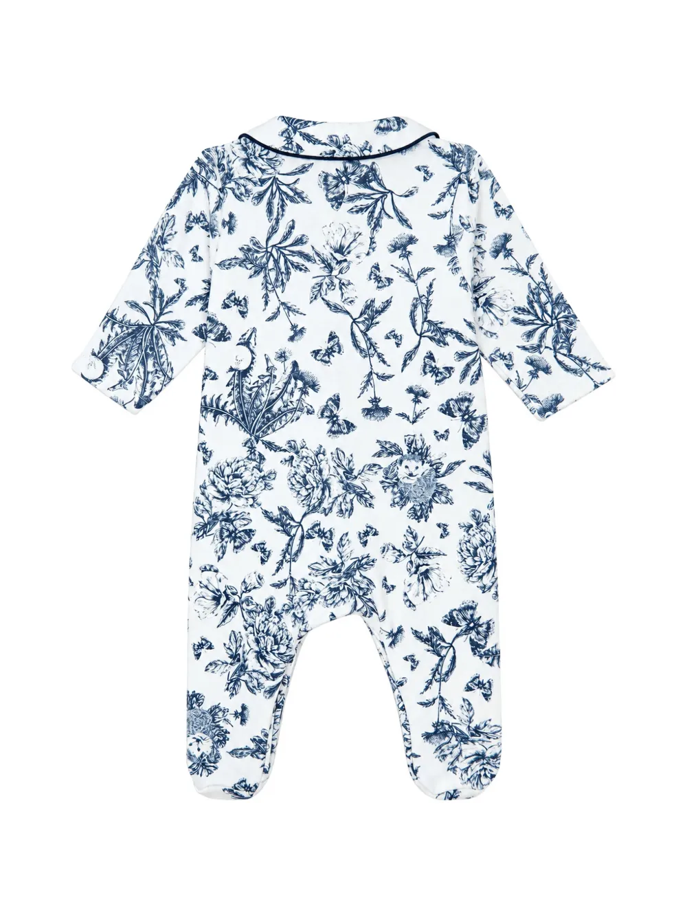 Tartine Et Chocolat floral-printed cotton onesie Blauw