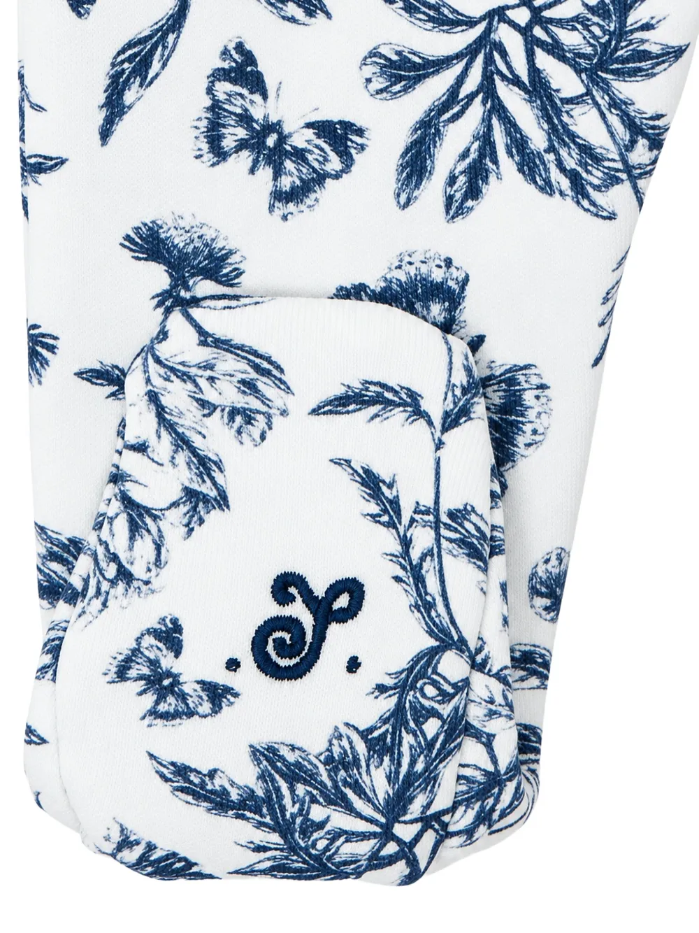 Tartine Et Chocolat floral-printed cotton onesie Blauw