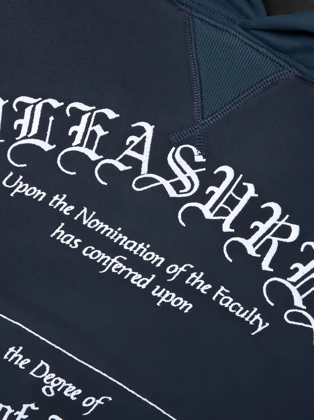 Pleasures Degree logo-print hoodie Blauw