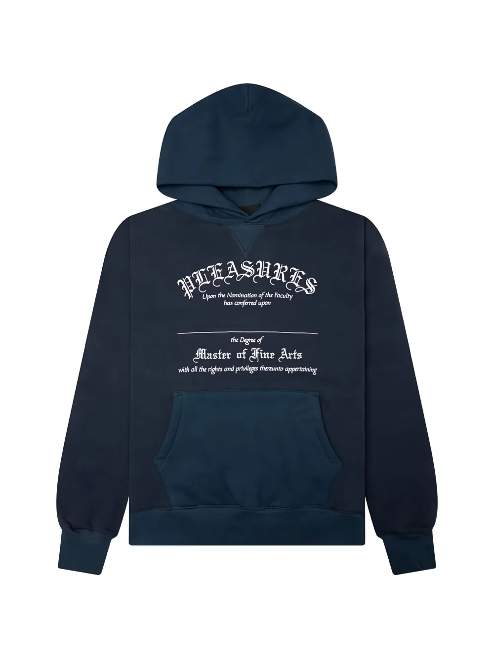 Pleasures Degree logo-print hoodie Blauw