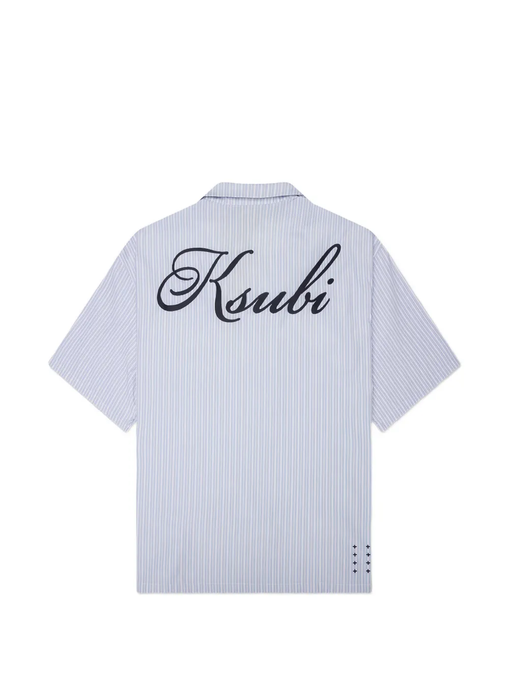 Ksubi Club Diner Ss stripe-print logo-embroidered shirt Blauw
