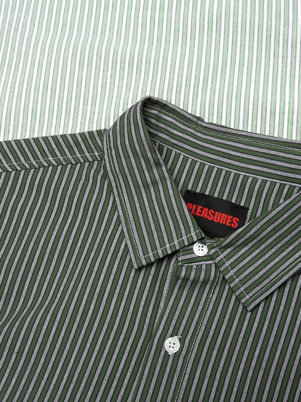 Pleasures Fade gradient-effect striped shirt Groen