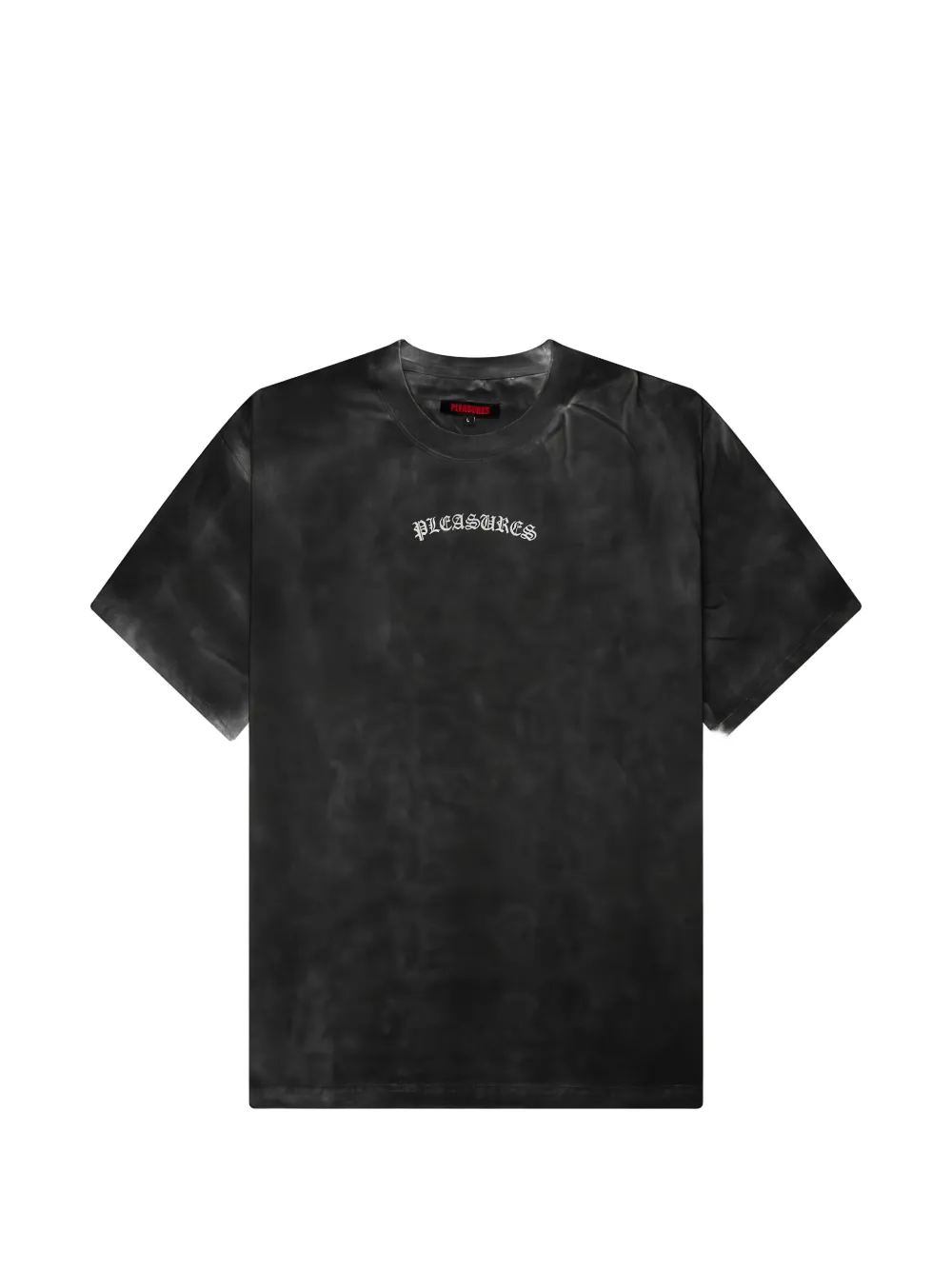 Pleasures logo-embroidered spray-effect T-shirt Zwart