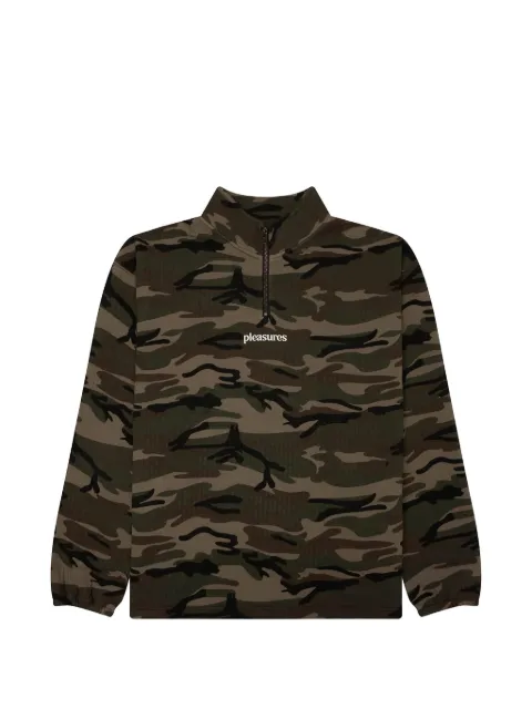 Pleasures textured camo-print quarter-zip sweatshirt 