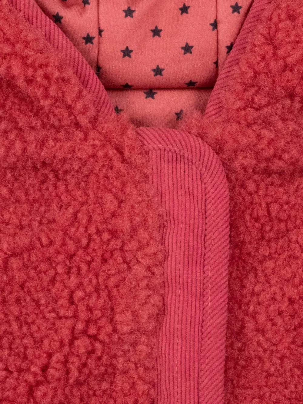Bonton Piper hooded fleece-texture jacket Roze