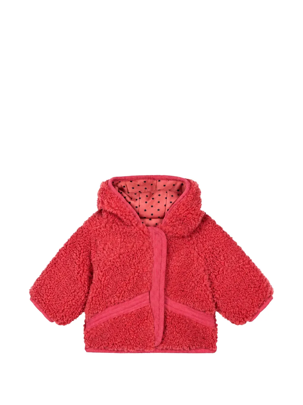Bonton Piper hooded fleece-texture jacket - Rosa