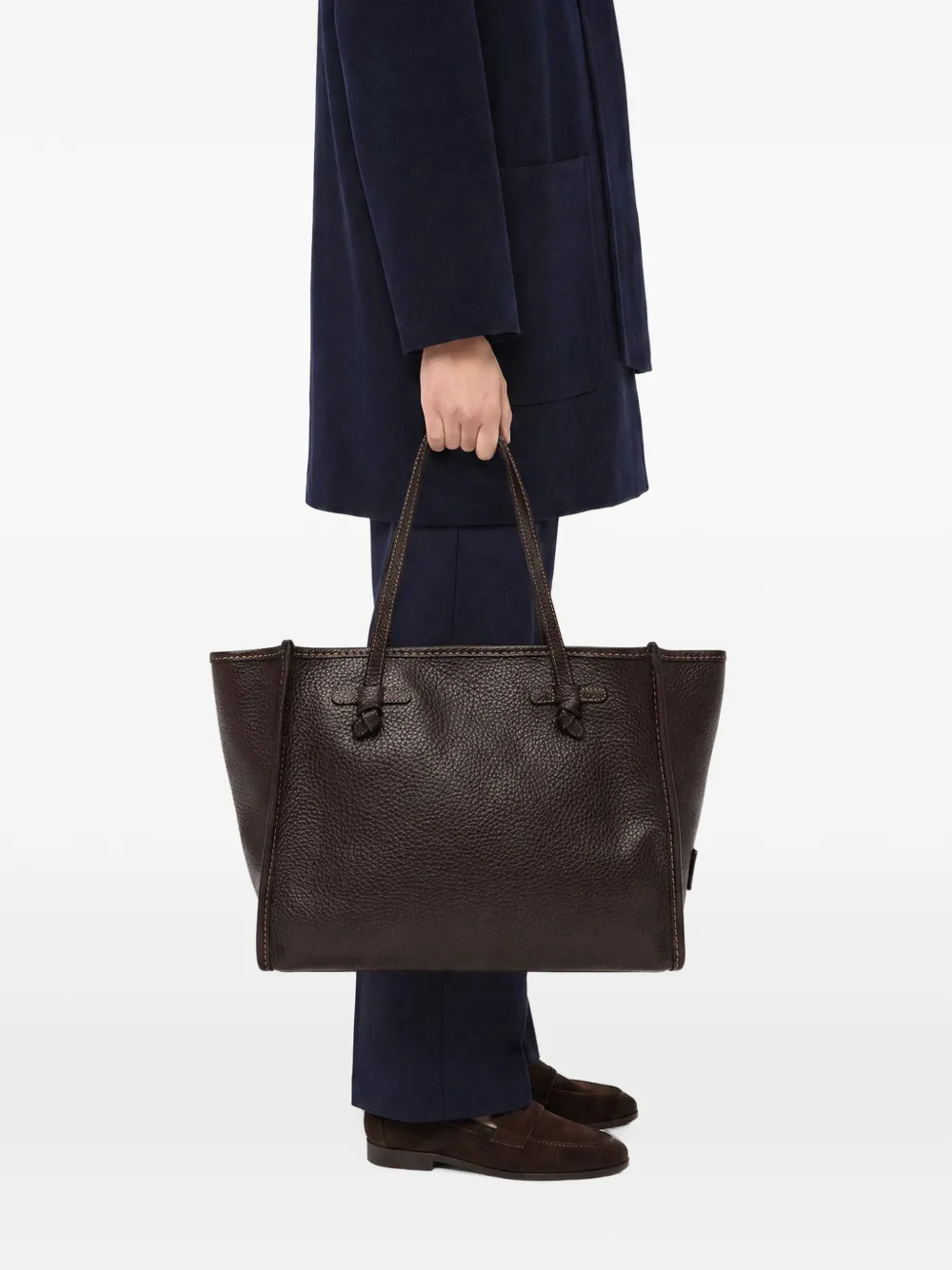 GIANNI CHIARINI Marcella leather tote bag Bruin