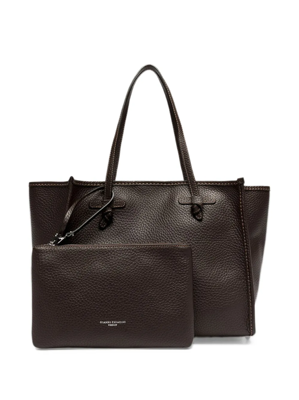 GIANNI CHIARINI Marcella leather tote bag Bruin