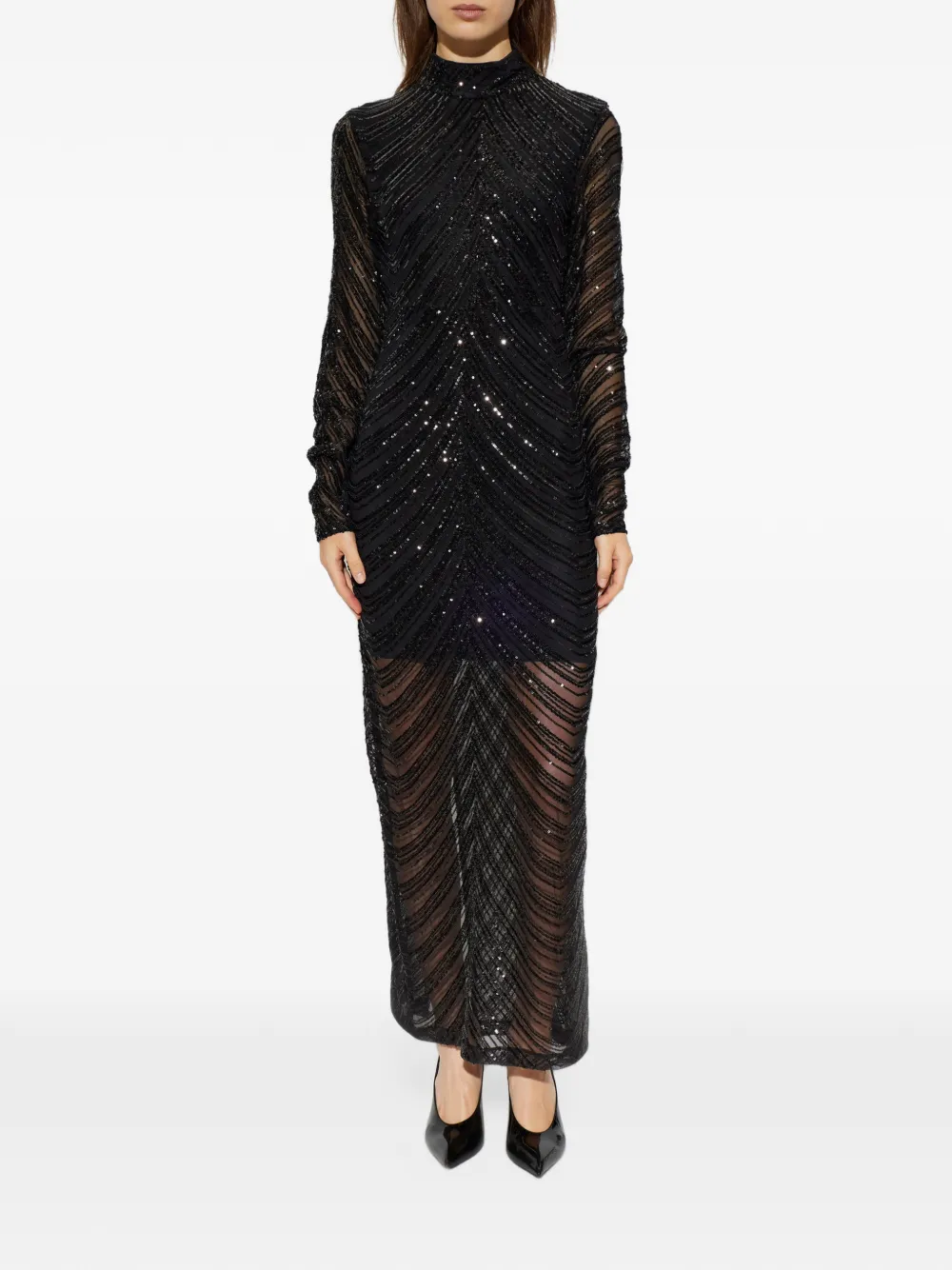 Gestuz Gzseyla sequin-embellished maxi dress Zwart