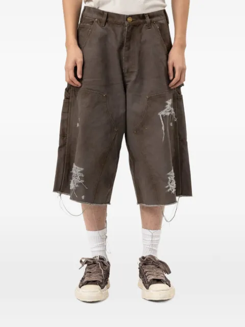 KAMIYA Boro Duck painter shorts