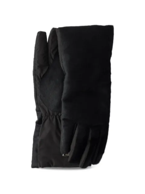 Prada Re-Nylon and leather gloves