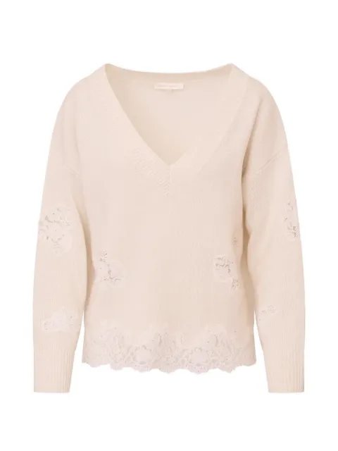 LoveShackFancy Ardena lace-trimmed sweater
