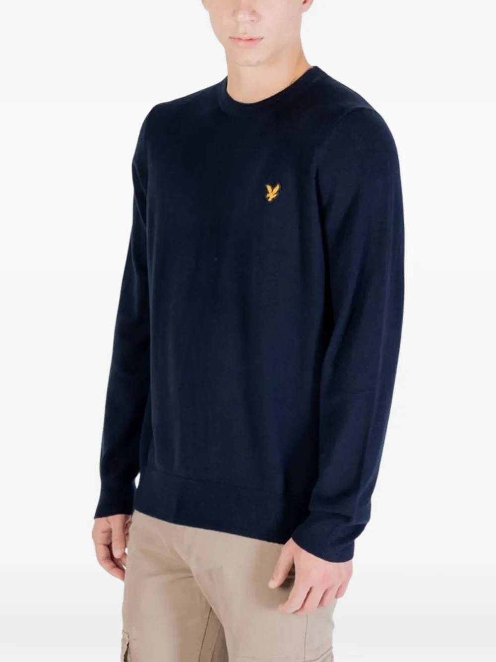 Lyle & Scott logo-patch sweater Blauw