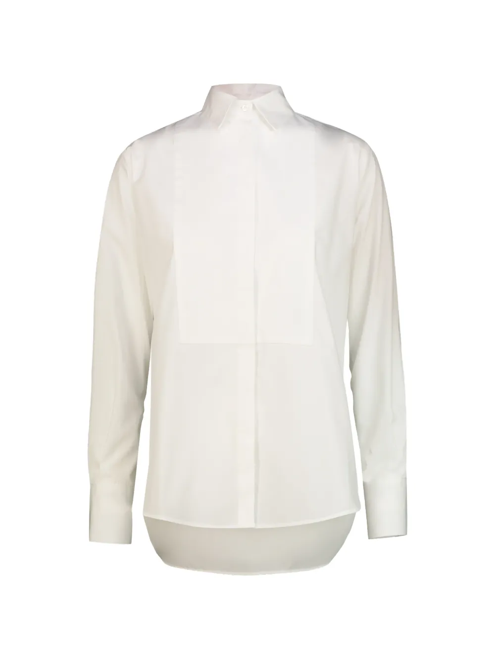 DRHOPE bib-front curved-hem shirt - White