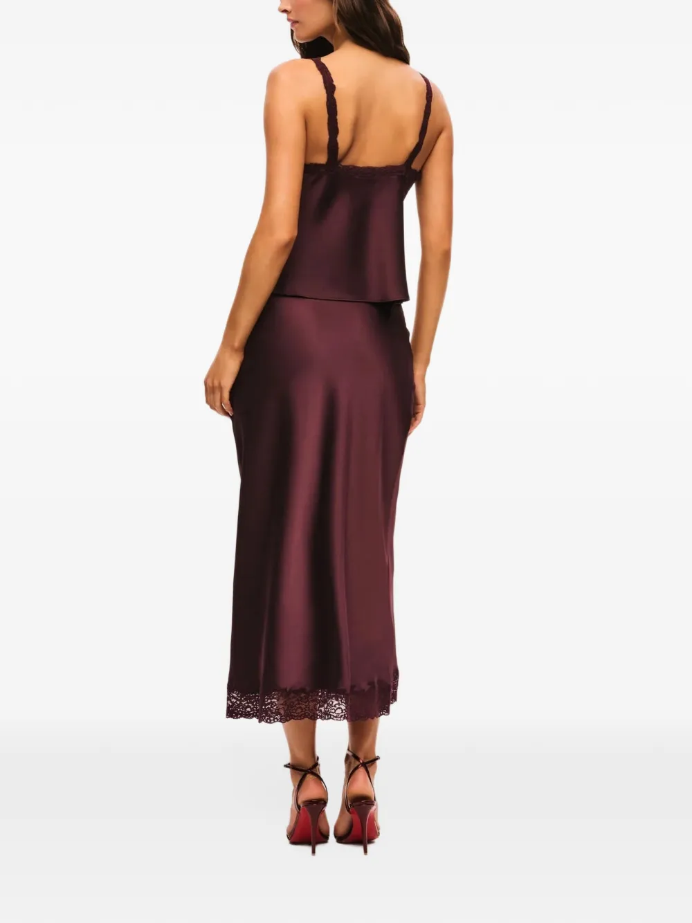 LoveShackFancy Effy lace-trim top Paars