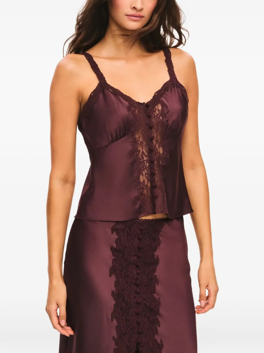 LoveShackFancy Effy lace-trim top Paars