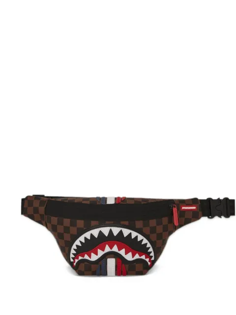 Sprayground sawtooth shark check-pattern belt bag