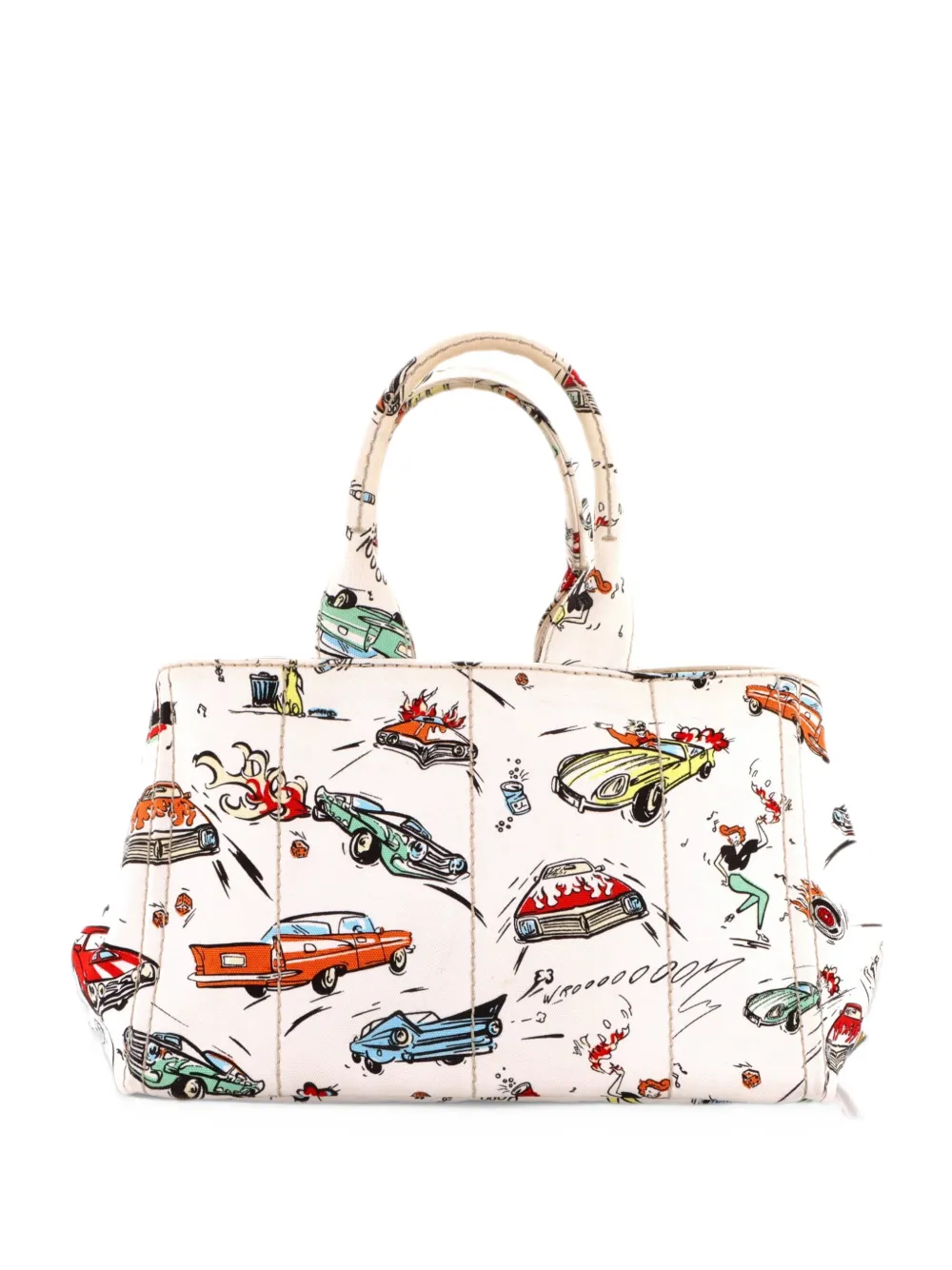 Prada Pre-Owned Canapa Convertible Printed Canvas Medium tote bag - Toni neutri