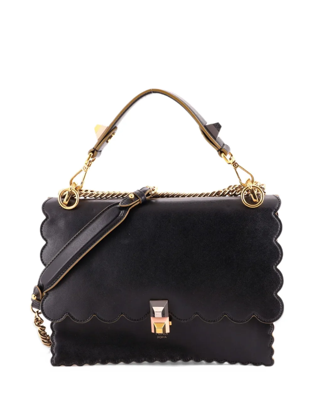 Fendi Pre-Owned Kan I Bag Leather Medium shoulder bag - Black