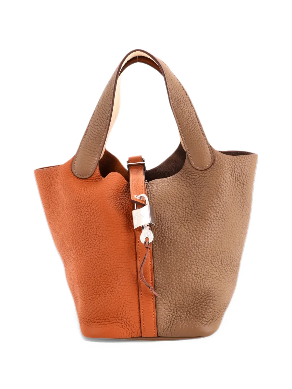 Hermès Pre-Owned Picotin Lock Bag Tricolor Clemence PM bucket bag - Brown