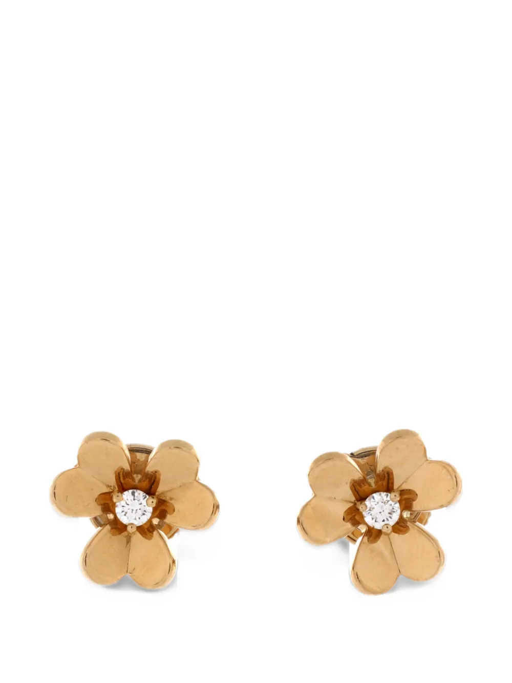 Van Cleef & Arpels Pre-Owned Orecchini Frivole Stud mini in oro giallo 18 carati con diamanti