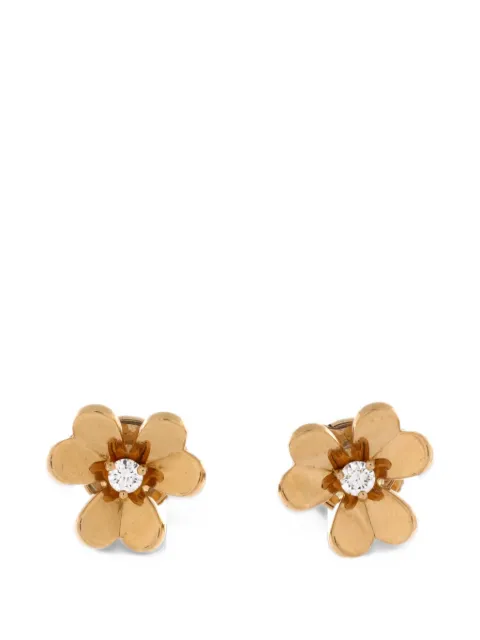 Van Cleef & Arpels Pre-Owned Frivole Stud 18K Yellow Gold with Diamonds Mini earrings