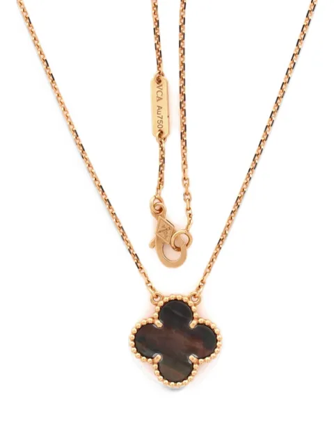 Van Cleef & Arpels Pre-Owned Vintage Alhambra Pendant 18K Rose Gold and Grey Mother of Pearl necklace
