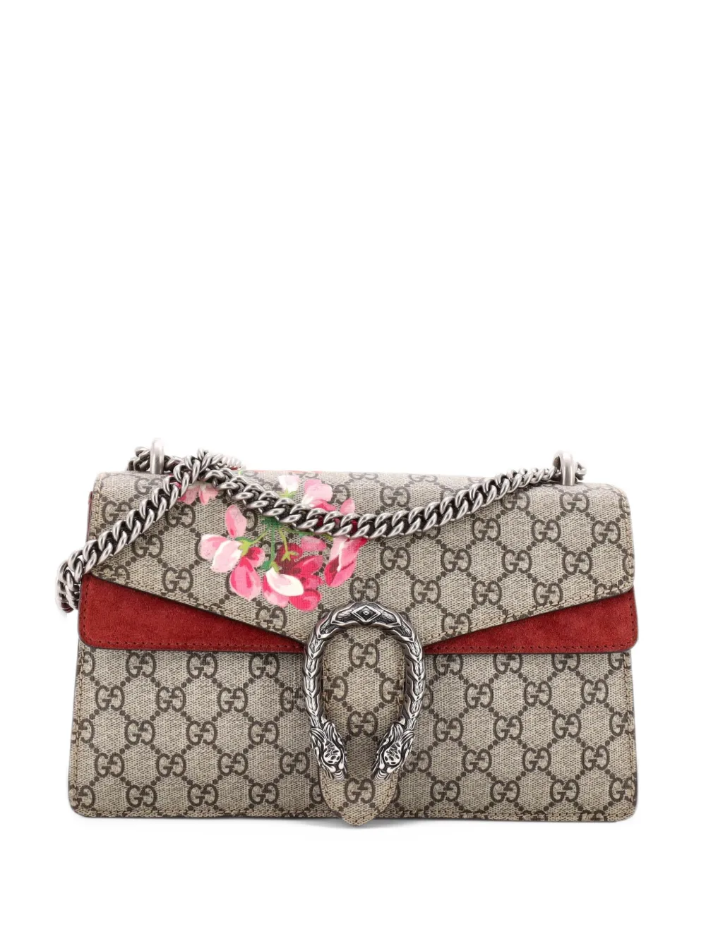 Gucci Pre-Owned Dionysus Bag Blooms Print GG Coated Canvas Small shoulder bag - Marrone