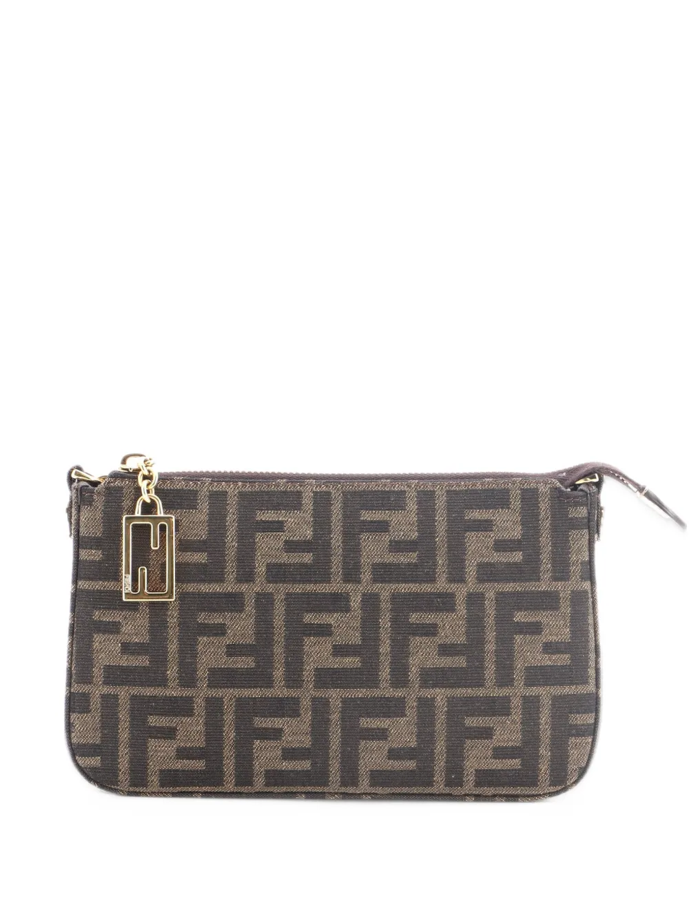 Fendi Pre-Owned Baguette Pouch with Chain Zucca Canvas shoulder bag - Brown