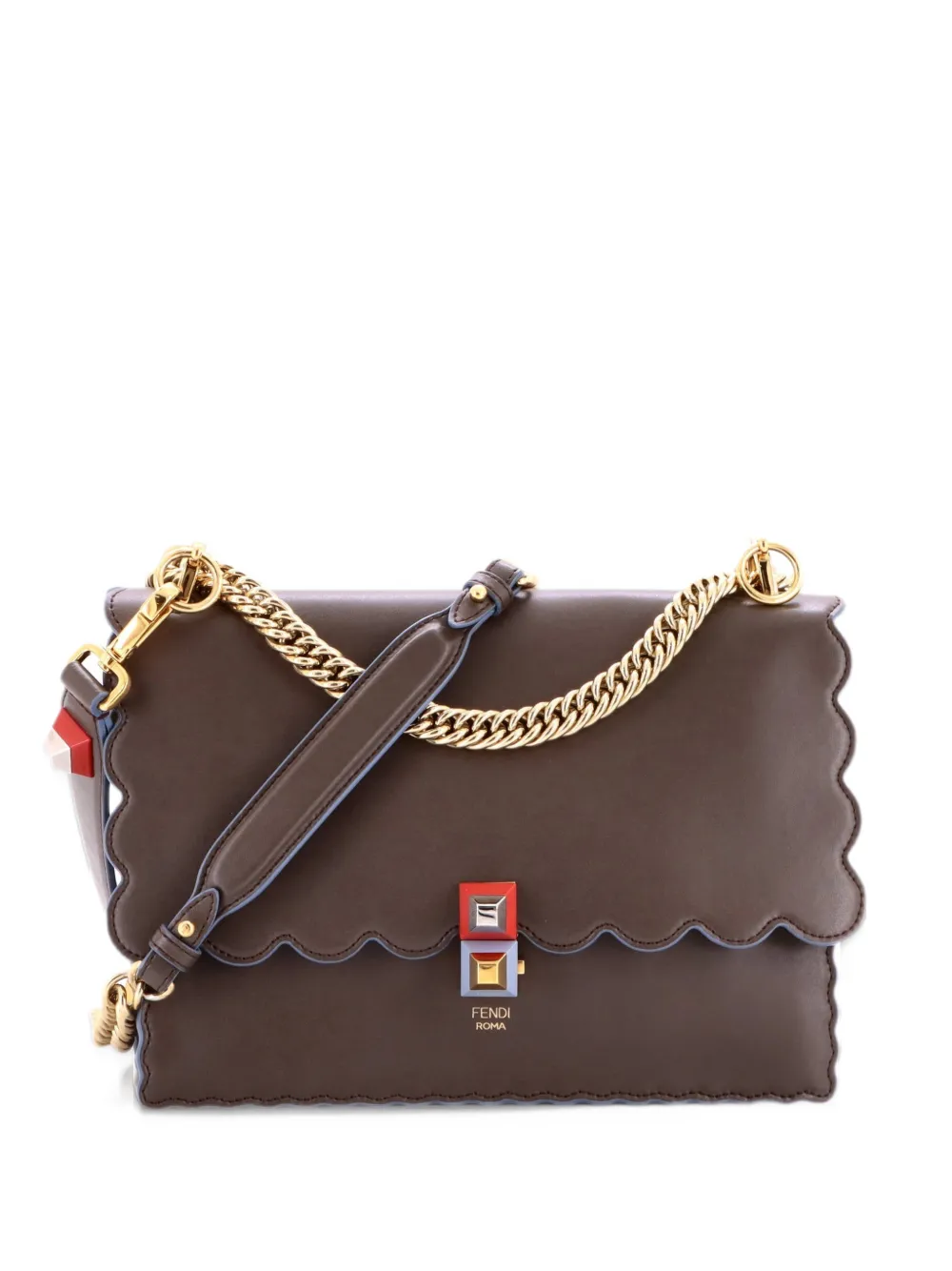 Fendi Pre-Owned Kan I Bag Leather Medium shoulder bag - Grey