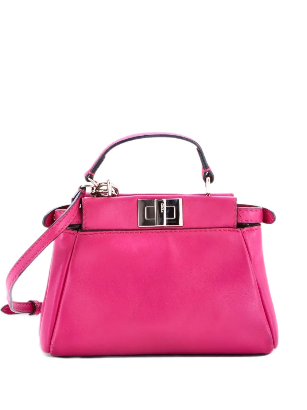 Fendi Pre-Owned Peekaboo Bag Leather Nano crossbody bag - Pink