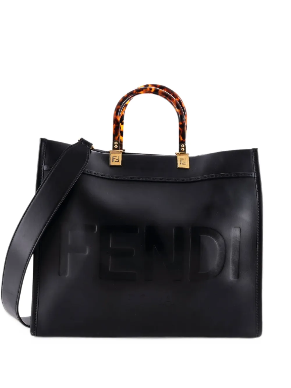 Fendi Pre-Owned Sunshine Shopper Leather Medium tote bag - Black