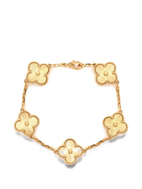 Van Cleef & Arpels Pre-Owned Vintage Alhambra 5 Motifs Guilloche 18K Yellow Gold bracelet