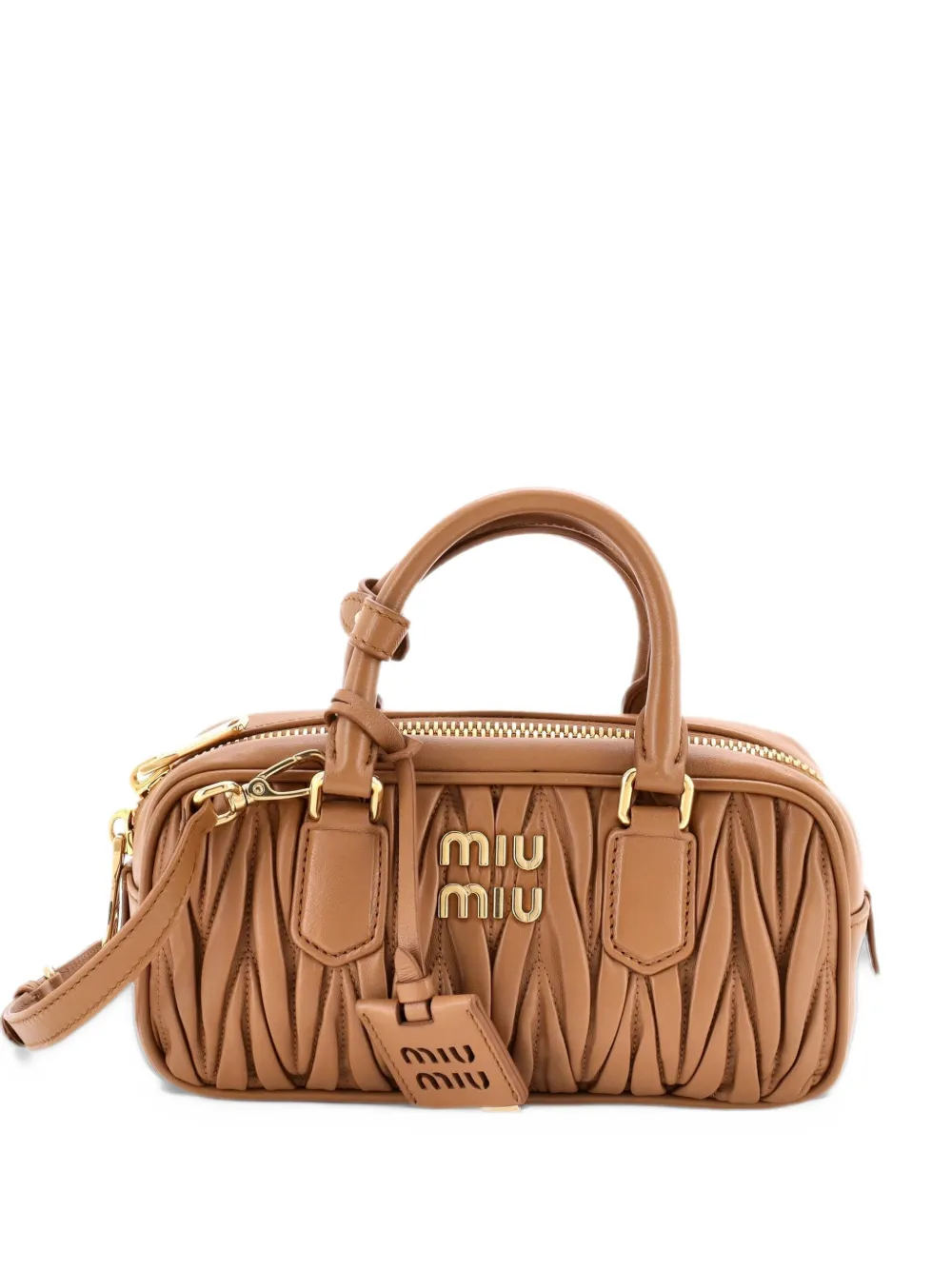 Miu Miu Pre-Owned Arcadie Top Handle Bag Matelasse Leather Regular satchel - Marrone