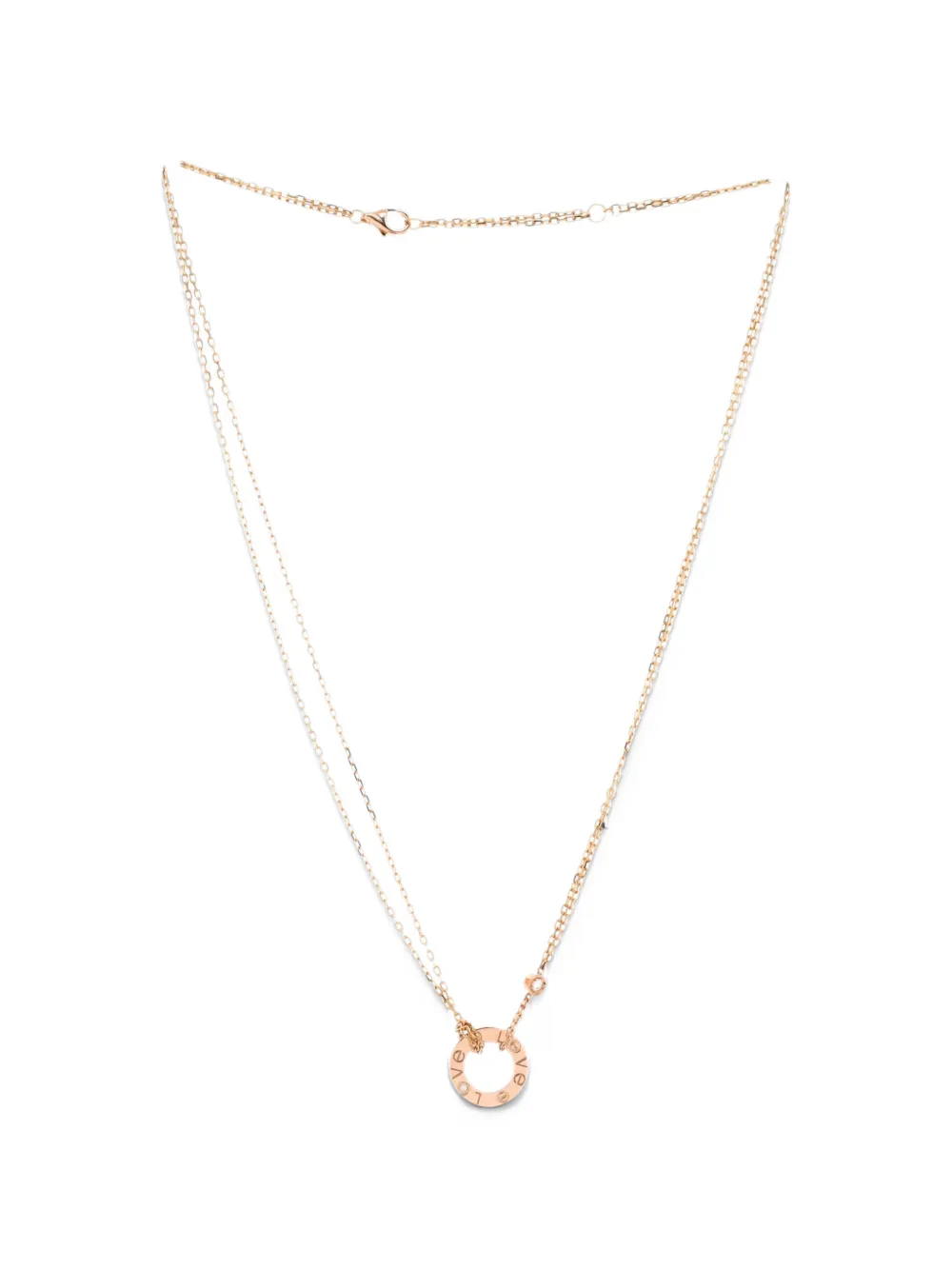 Cartier 2 Diamonds Love Pendant 18K Rose Gold and Diamonds necklace - Rosa