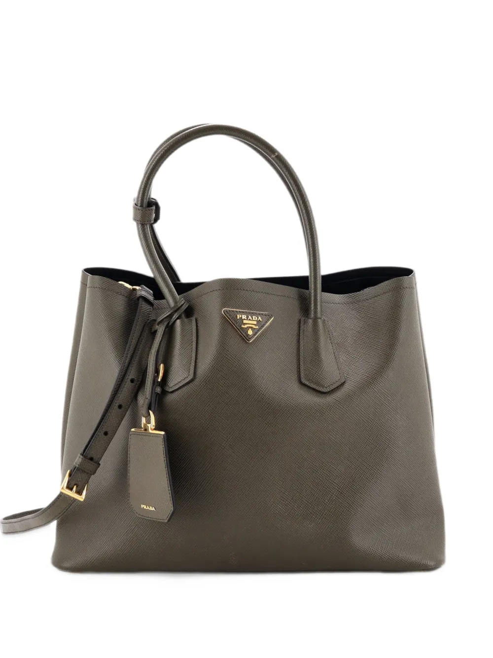 Prada Pre-Owned Cuir Double Saffiano Leather Medium tote bag - Green