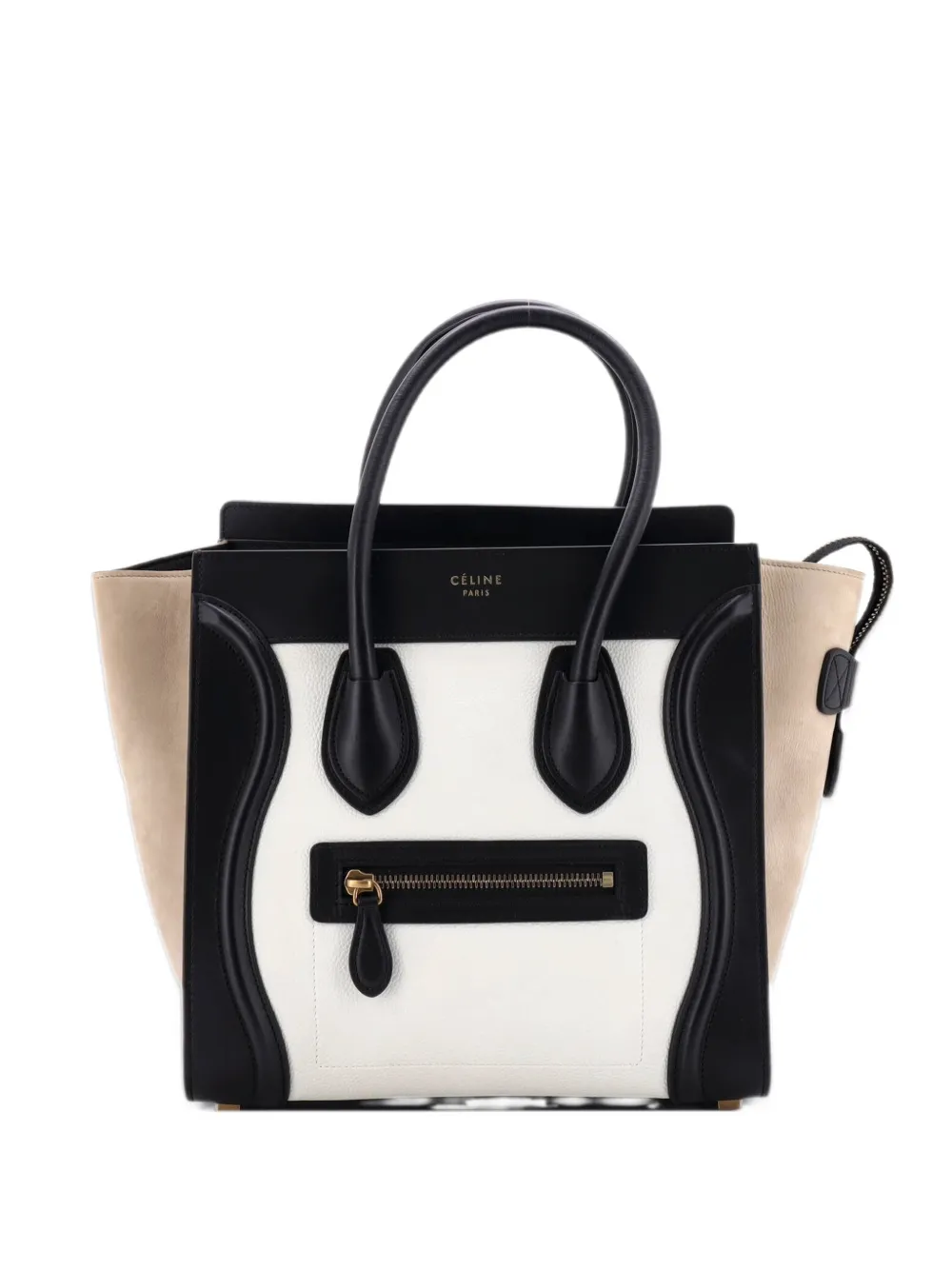 Celine Pre-Owned Borsa tote Luggage micro tricolore in pelle - Nero