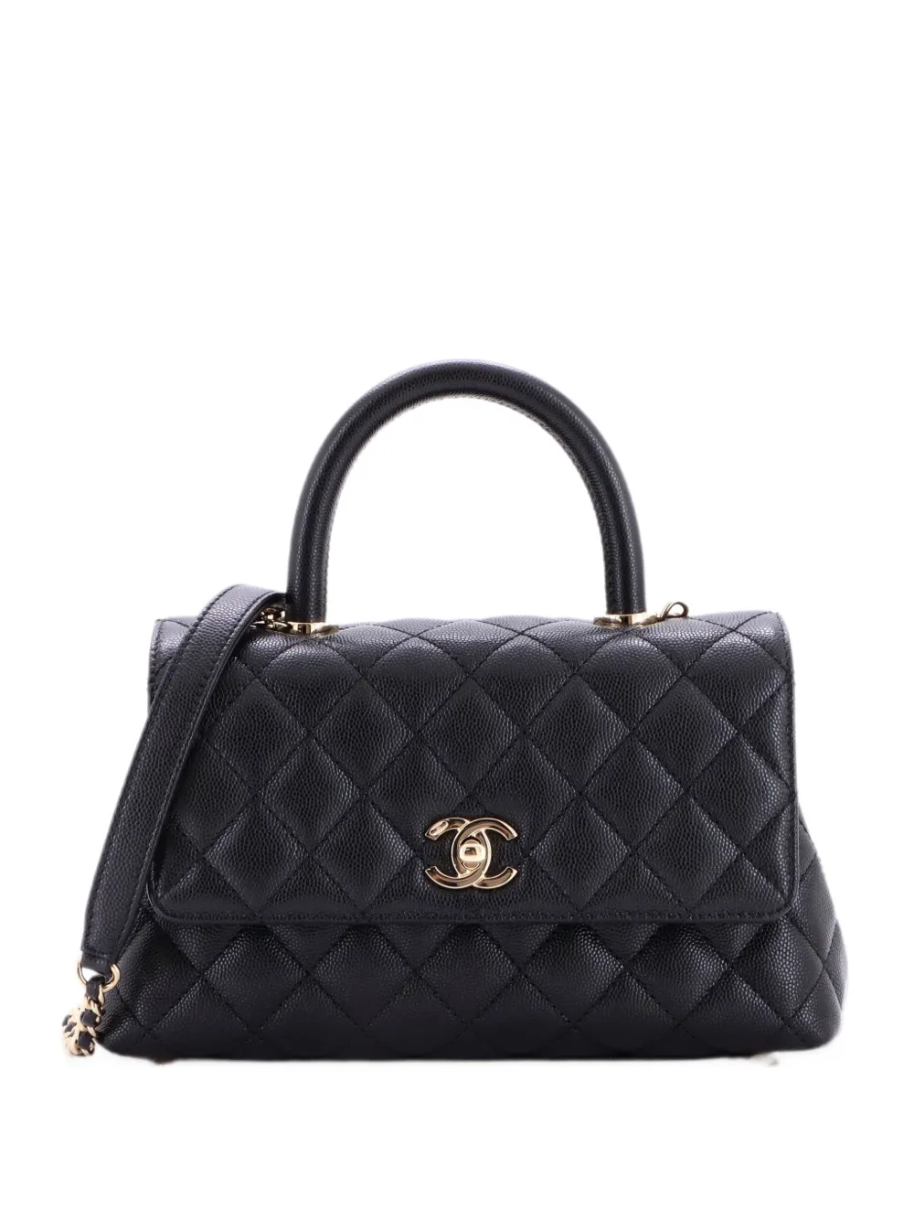 CHANEL Pre-Owned Coco Top Handle Bag Quilted Caviar Mini satchel - Nero