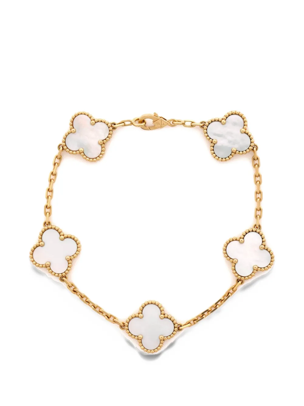 Van Cleef & Arpels Pre-Owned Vintage Alhambra 5 Motifs 18K Yellow Gold and Mother of Pearl bracelet - Oro