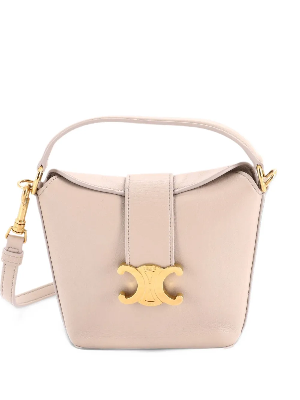 Celine Pre-Owned Triomphe Top Handle Slim Bucket Bag Leather Mini satchel - Neutrals
